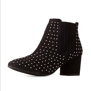 Studded black ankle boots